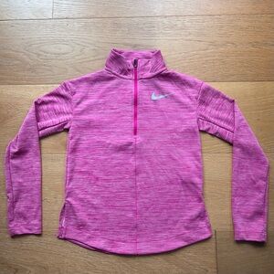 Nike Girls Quarter-Zip Pullover - Pink Small